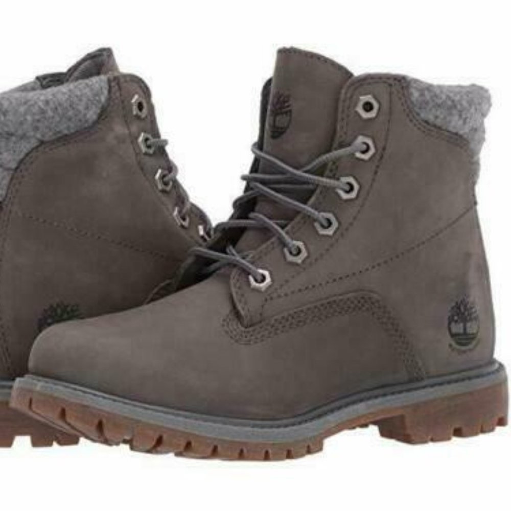 Timberland Waterville 6 Inch Waterproof Grey Nubuck Ankle Boots Shoes 11 NEW